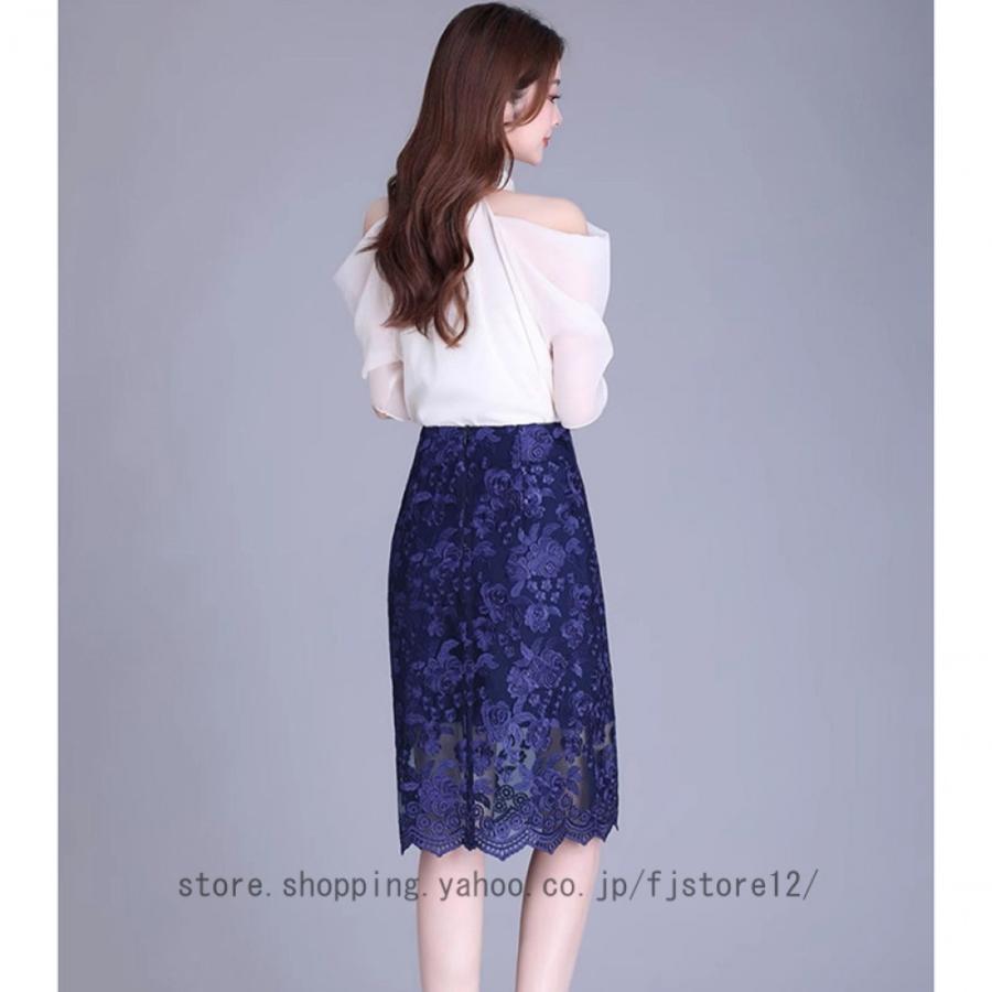 レーススカート 花柄 春夏 ひざ丈 レディース タイトスカート レーススカート 花柄 春夏 ひざ丈 レディース タイトスカート