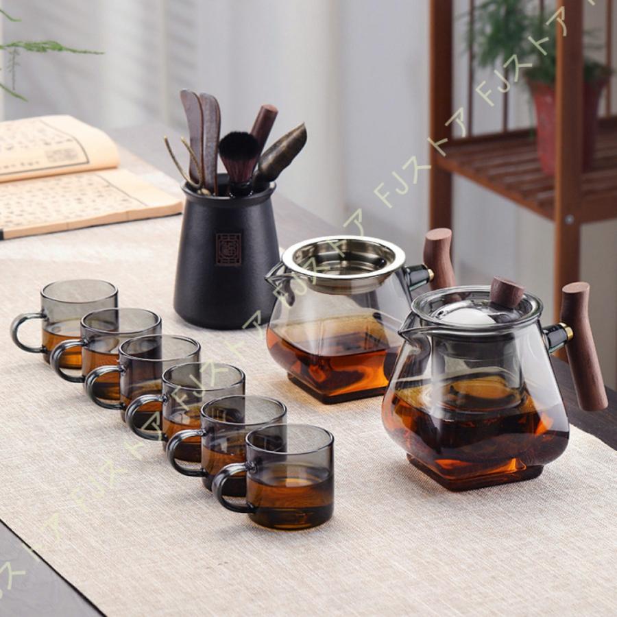 耐熱ガラス ガラス ティーカップ ティーポット フタ&茶こし付き 耐熱ガラス ガラス ティーカップ ティーポット フタ&茶こし付き
