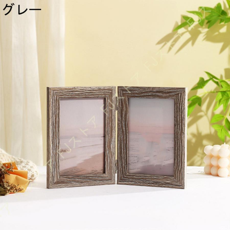 写真立て ハガキサイズ 2枚 プレゼント 見開き 木製 ツイン 写真立て ハガキサイズ 2枚 プレゼント 見開き 木製 ツイン