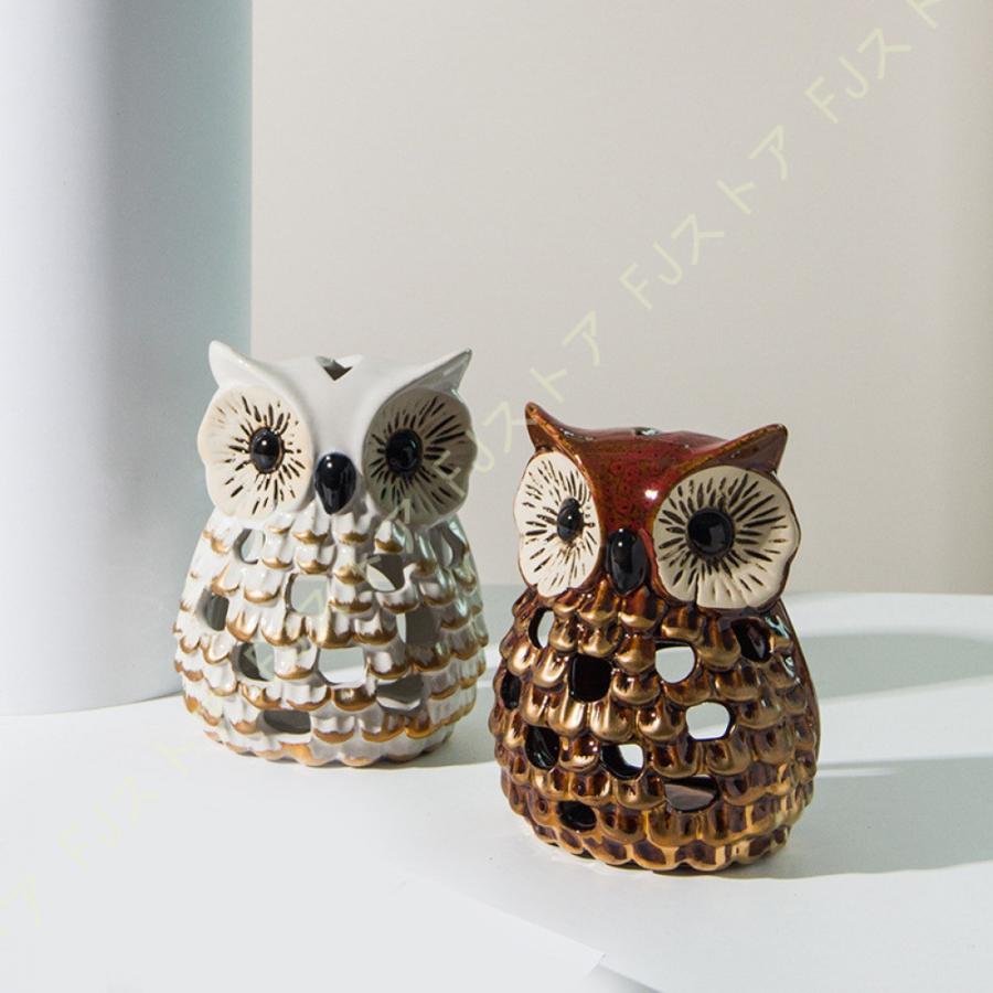 フクロウの置物 オブジェ 置物 おしゃれ 陶器 オーナメント フクロウの置物 オブジェ 置物 おしゃれ 陶器 オーナメント