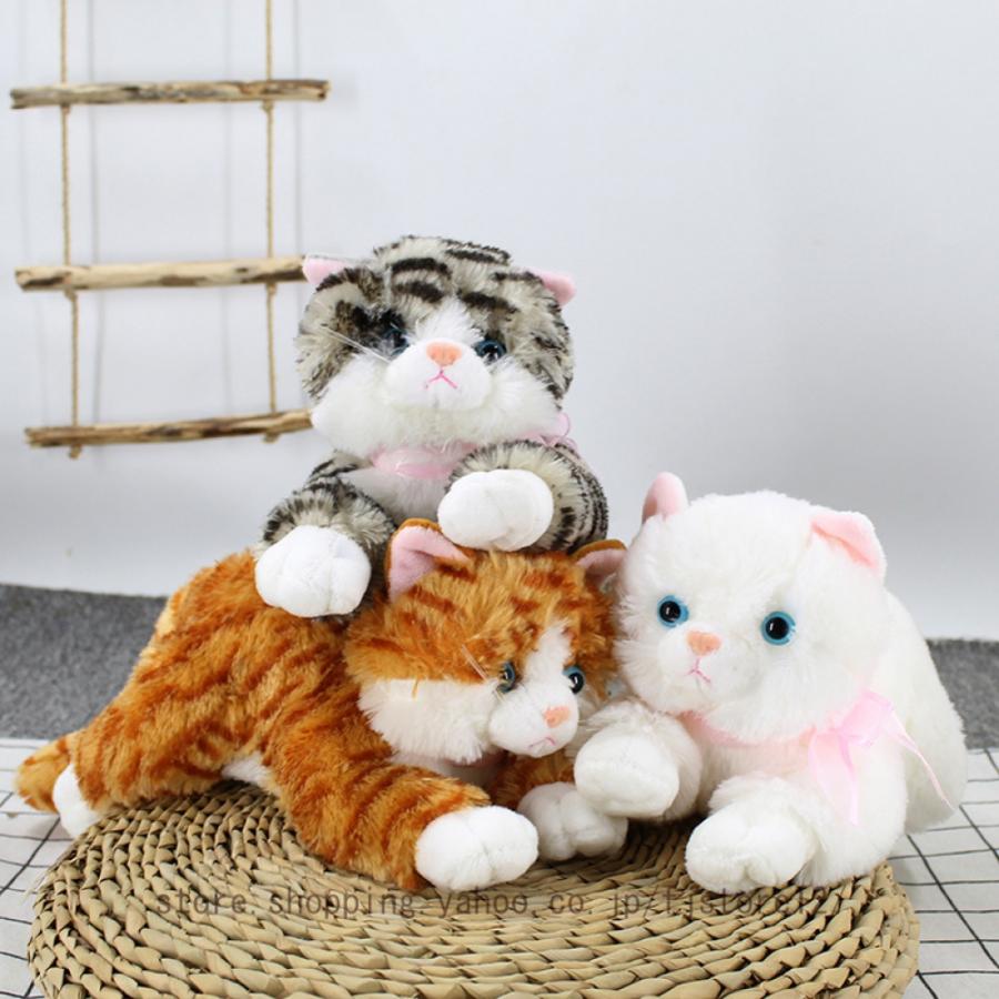 Amazon.co.jp: 猫ぬいぐるみリアル寝そべりねこ本物そっくりネコ