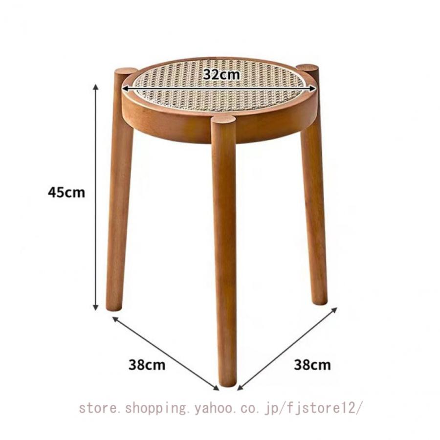 ラタンスツール 丸型 スツール 北欧 スタッキングチェア 木製スツール お洒落 オーク 無垢 ウッドスツール ラタンチェア イス 玄関 来客用 食卓 インテリア｜fjstore12｜19