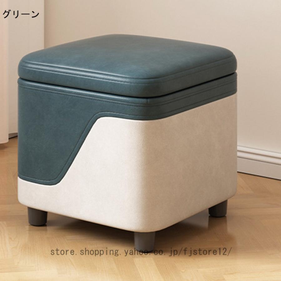 スツール 収納 オットマン 正方形 30×30×30cm 耐荷重約120kg 収納スツール 収納ボックス 脚付き 組立不要 リビング 玄関 北欧 ワイド PUフェイクレザー｜fjstore12｜13