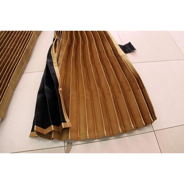 トラックカーテン 仮眠カーテン サテン2重 表ゴールド/裏黒 プリーツ  1級遮光品 巾240ｘ丈85cm 2枚入り フック付き 防音・遮熱・遮光 トラック用品