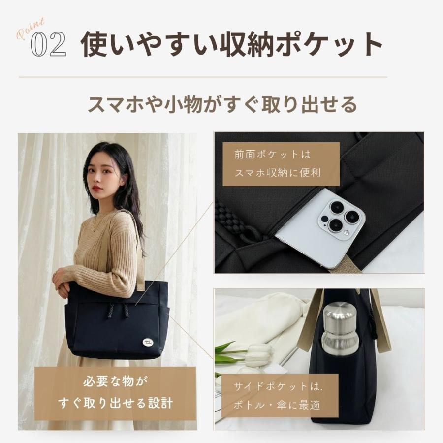 トートバッグ レディース a4 オックスフォード 小さめ 軽量 ファスナー