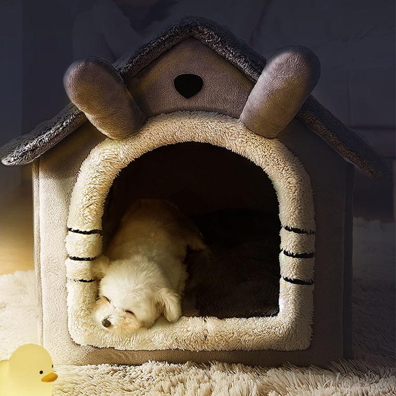 ドーム型 犬猫用ベッド PET HOUSE ペットハウス 折りたたみ 犬ハウス 室内用 ペットベッド 冬 可愛い ふわふわ 暖かい 洗えます 小型犬 猫 おしゃれ｜fkd-shop｜11