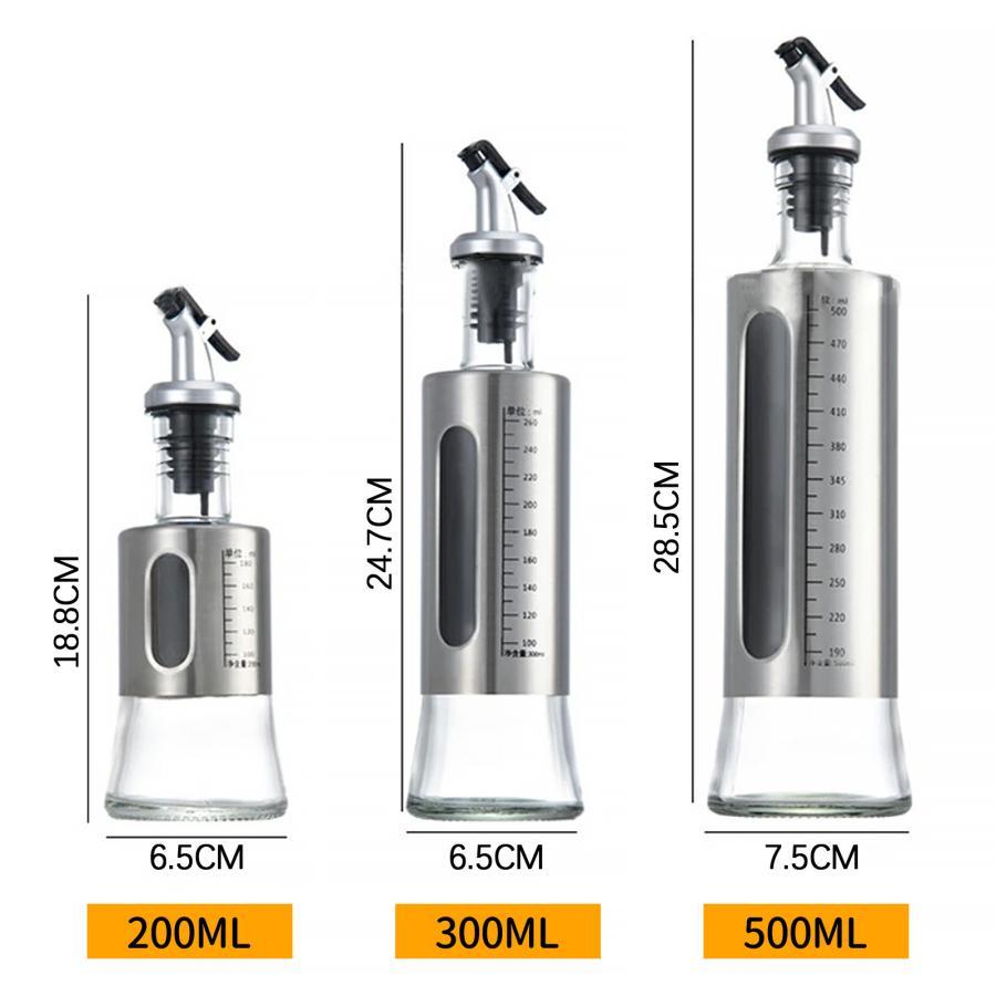 オイルボトル ガラス オリーブオイル 目盛り付き 3本セット 油入れ 液だれしない ヴィネガー ボトル 油さし 家庭用 調味料入れ 醤油 お酢 調味料ボトル｜fkd-shop｜13