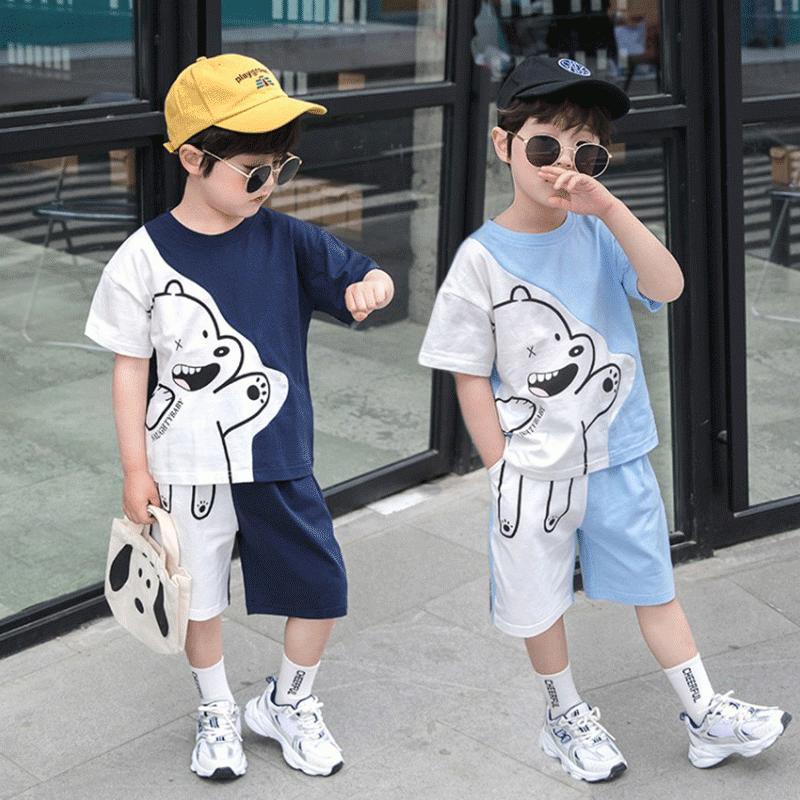 カジュアル子供服 セットアップ キッズ 男の子半袖夏 上下セット 2点セット Tシャツ パンツ スポーツウェア おしゃれ 可愛い運動着送料無料 通学綿とリネン｜fkd-shop｜02