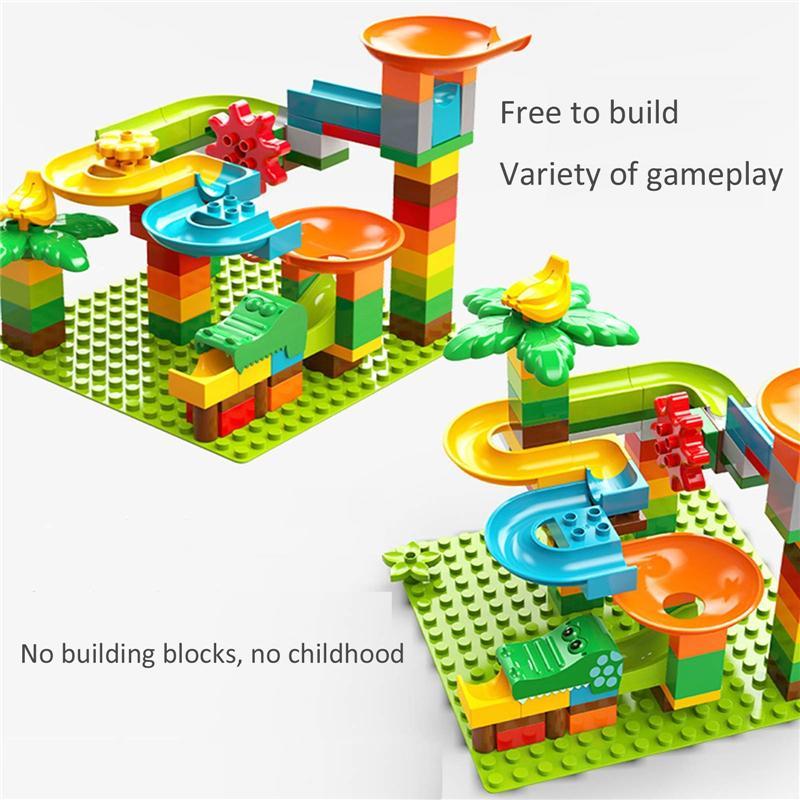大きな粒子の多様性トラックビルディングブロック教育玩具、クリエイティブフリーアセンブリ、ボールスライド用粒子ビルディングブロック｜fkd-shop｜03