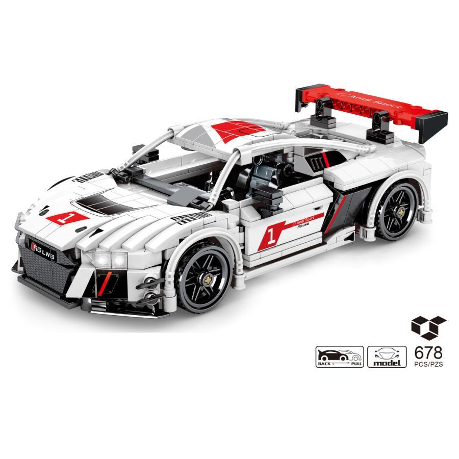 ブロック互換 レゴ 互換品 レゴプルバック車 スポーツカーA8車 互換品