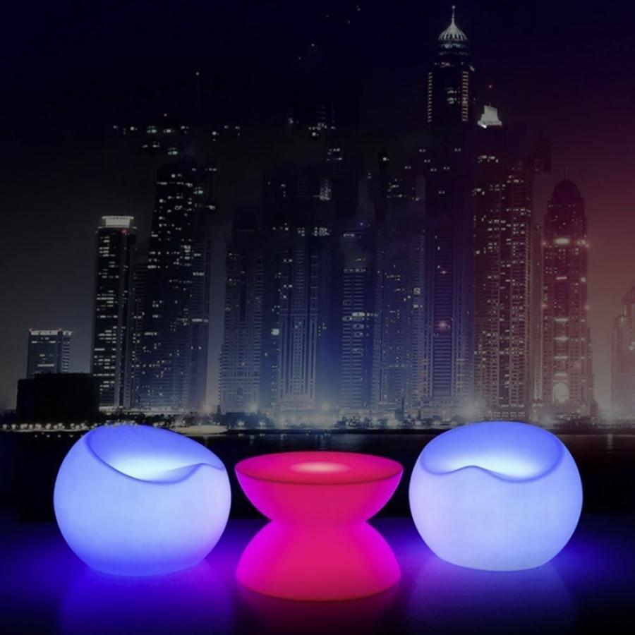 テーブル 椅子 合計3個セット 丸型 16色 LED チェア セット テー テーブル 椅子 合計3個セット 丸型 16色 LED チェア chair 【公式通販】