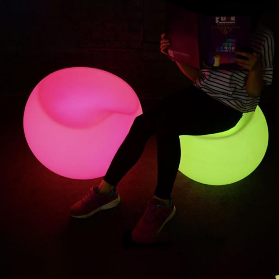 ブランド登録なし テーブル 椅子 合計3個セット 丸型 16色 LED チェア 