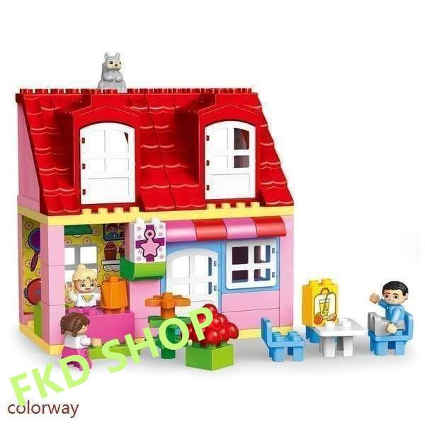 ブロック おもちゃ レゴ交換品 デュプロ プレイハウス 女の子 ピンクのおうち おうちごっこ クリスマスプレゼント｜fkd-shop｜03