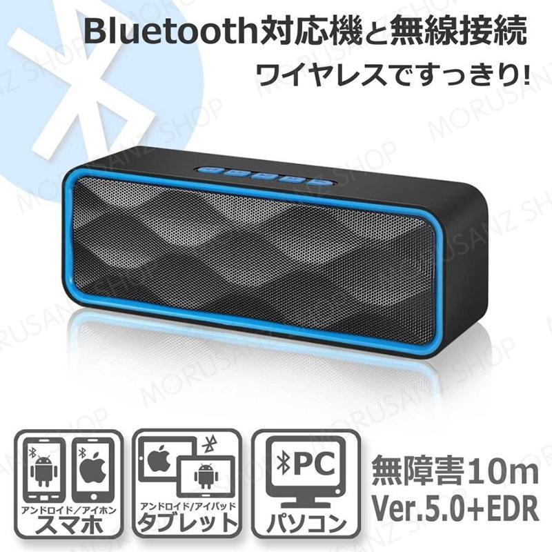 ブルートゥース スピーカー 2台接続 対応 Bluetooth5.0 ワイヤレス スピーカー ポータブル スマホ PC 無線 小型 USBメモリー マイクロSD おしゃれ｜fkd-shop｜03