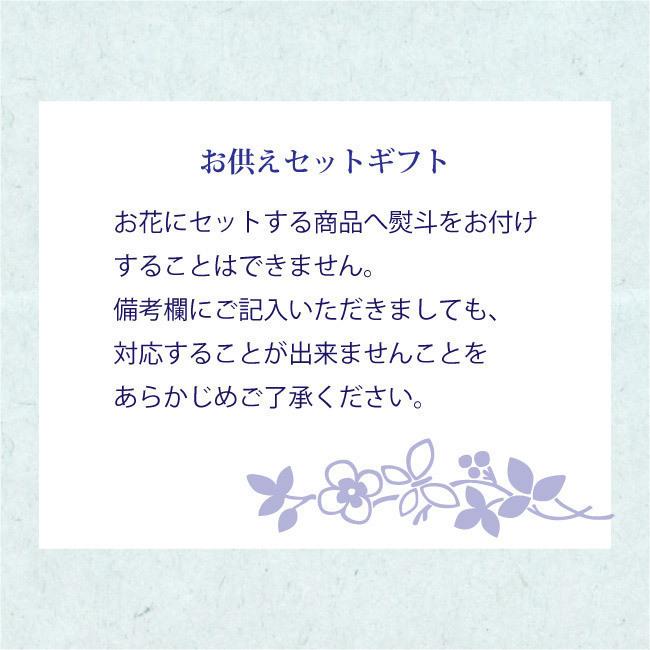 花とスイーツのセット　ムーンダストを使ったお供えアレンジメントLサイズ+「六本木アマンド」チーズミルフィーユセット　FKAASW