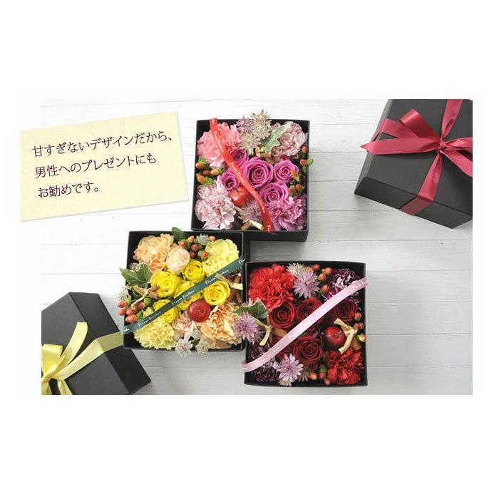 花と紅茶のセット♪ 四角BOXLサイズアレンジメント+ローズティー 化粧箱入りセット　FKAASW｜fkjiyugaoka｜06