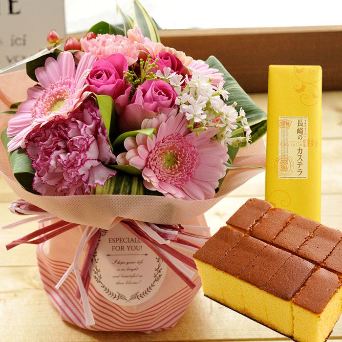 花とスイーツのセット 旬のスタンディングブーケ と 長崎カステラ蜂蜜 0 5号 10切入 Fksw 249 Flowerkitchen Jiyugaoka 通販 Yahoo ショッピング