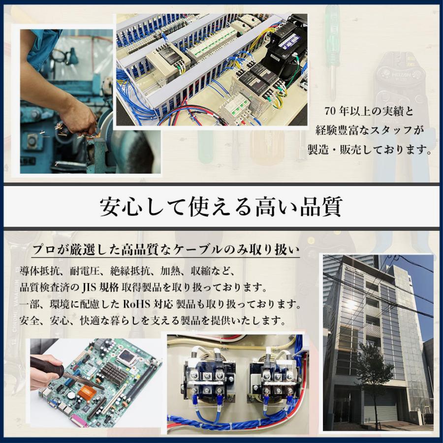 耐熱仕様 HIV 2sq 切り売り(1m〜100m) 絶縁キャップ付き 国内