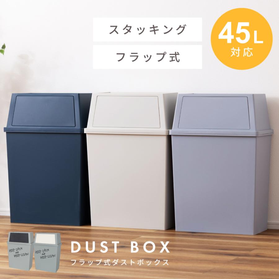 ゴミ箱 45リットル 45L 分別 横長 ワイド フタ付き フラップ式 おしゃれ スリム 積み重ね キッチン コンパクト キャスター プラスチック シンプル 北欧 グレー（Yahoo!・エフコルメ 家具・インテリア雑貨専門店）