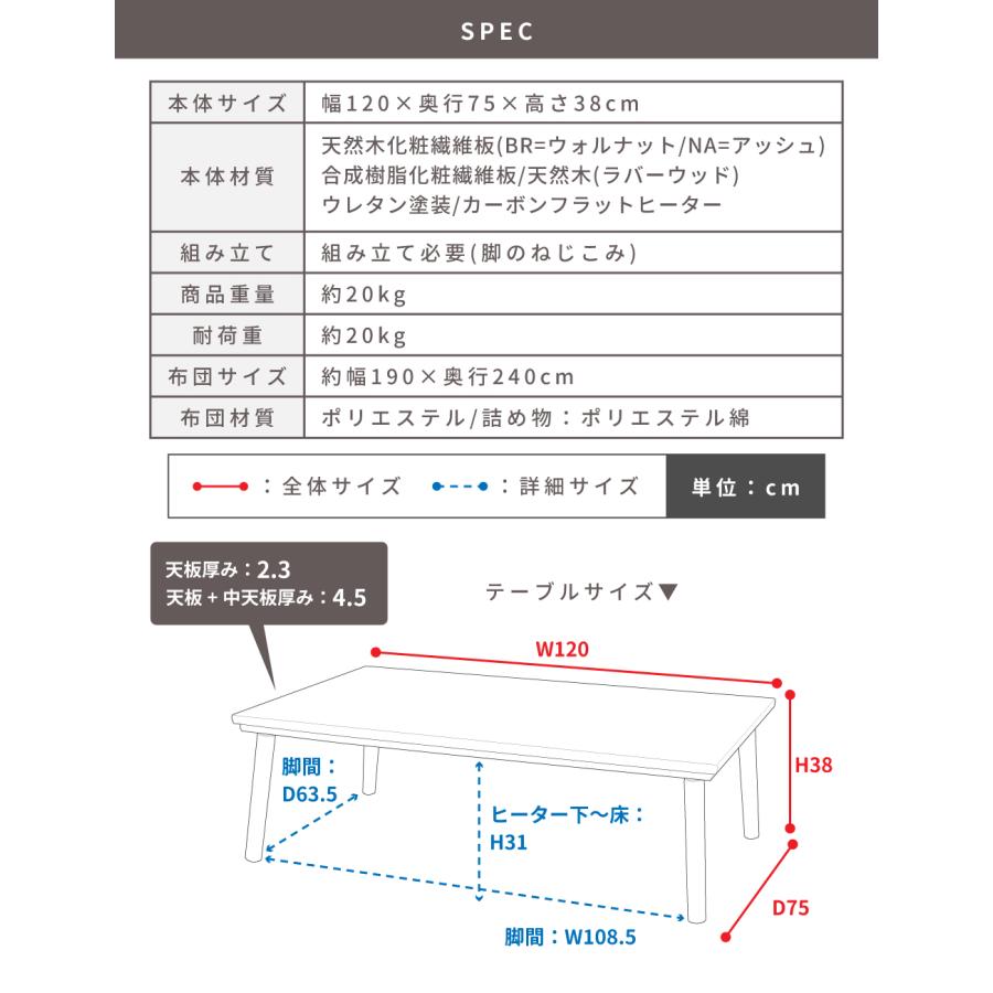 東谷 こたつセット 3点 こたつテーブル 120×75 長方形 フランネル 床暖