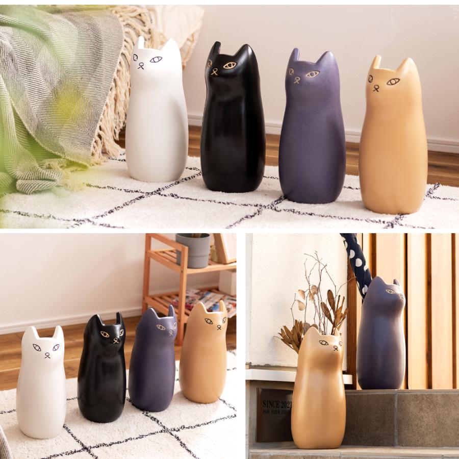 東谷 傘立て おしゃれ スリム 陶器 ねこ 屋外 かわいい 猫 北欧 傘入れ
