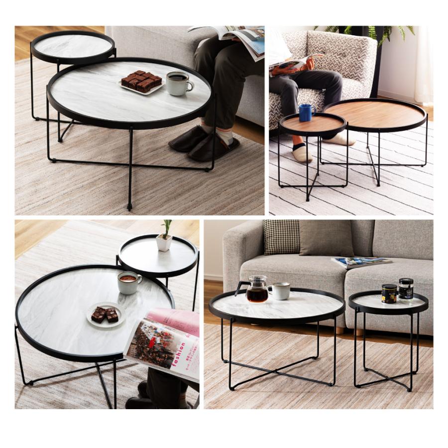 Sサイズ ラウンドテーブル オレンジミラー サイド CIR-501 N01 東谷 サイドテーブル 丸 おしゃれ スリム 折りたたみ ミニ