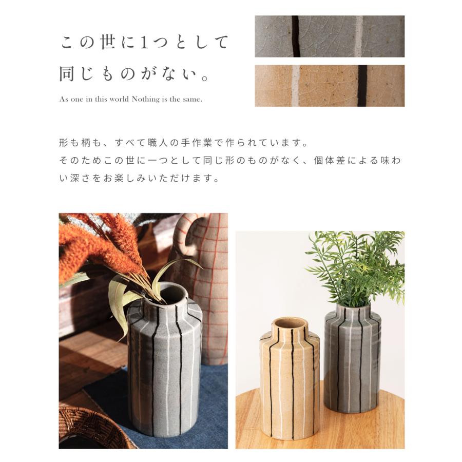 東谷 花瓶 おしゃれ 高さ22cm 陶器 倒れにくい 幅10.5cm 筒型 丸型