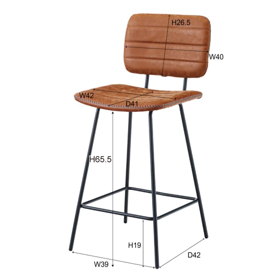 東谷 ハイチェア 座面高65.5 カウンターチェア バーチェア レザー