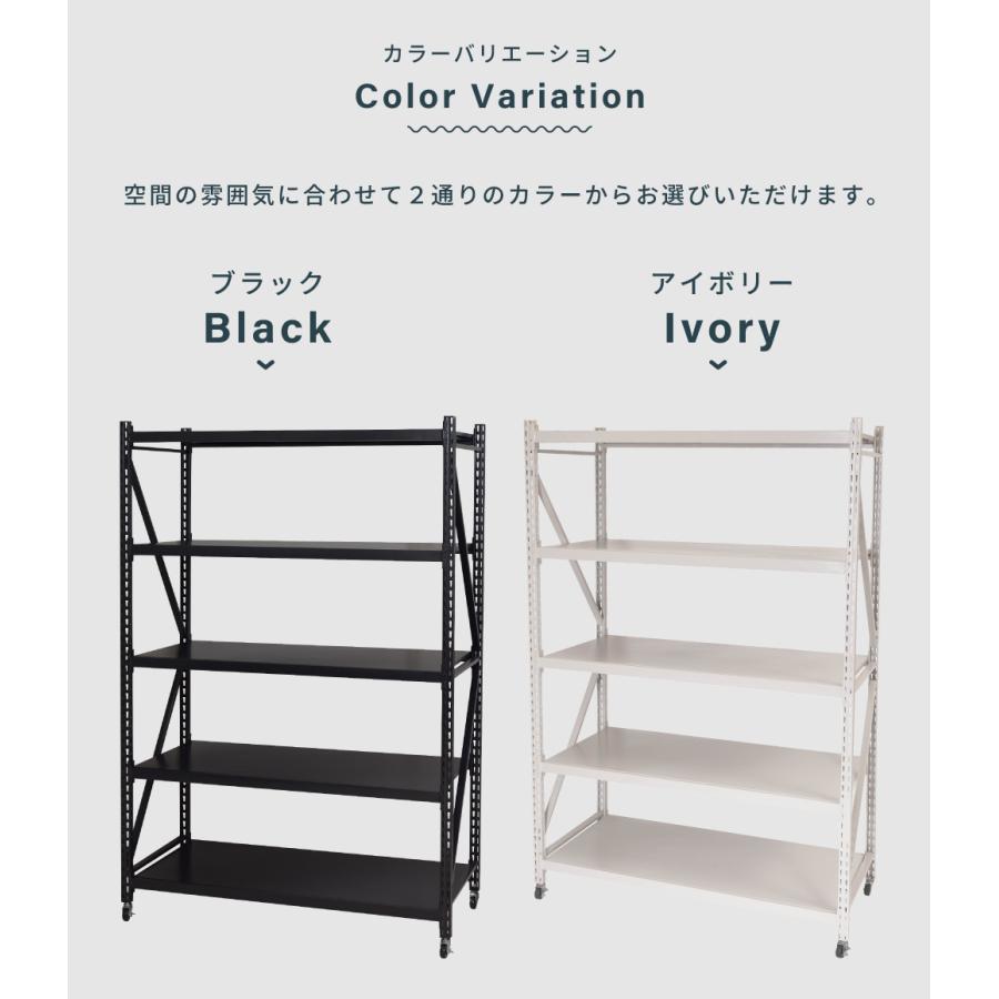 東谷 オープンラック 可動棚 ボルトいらず キャスター付き シェルフ