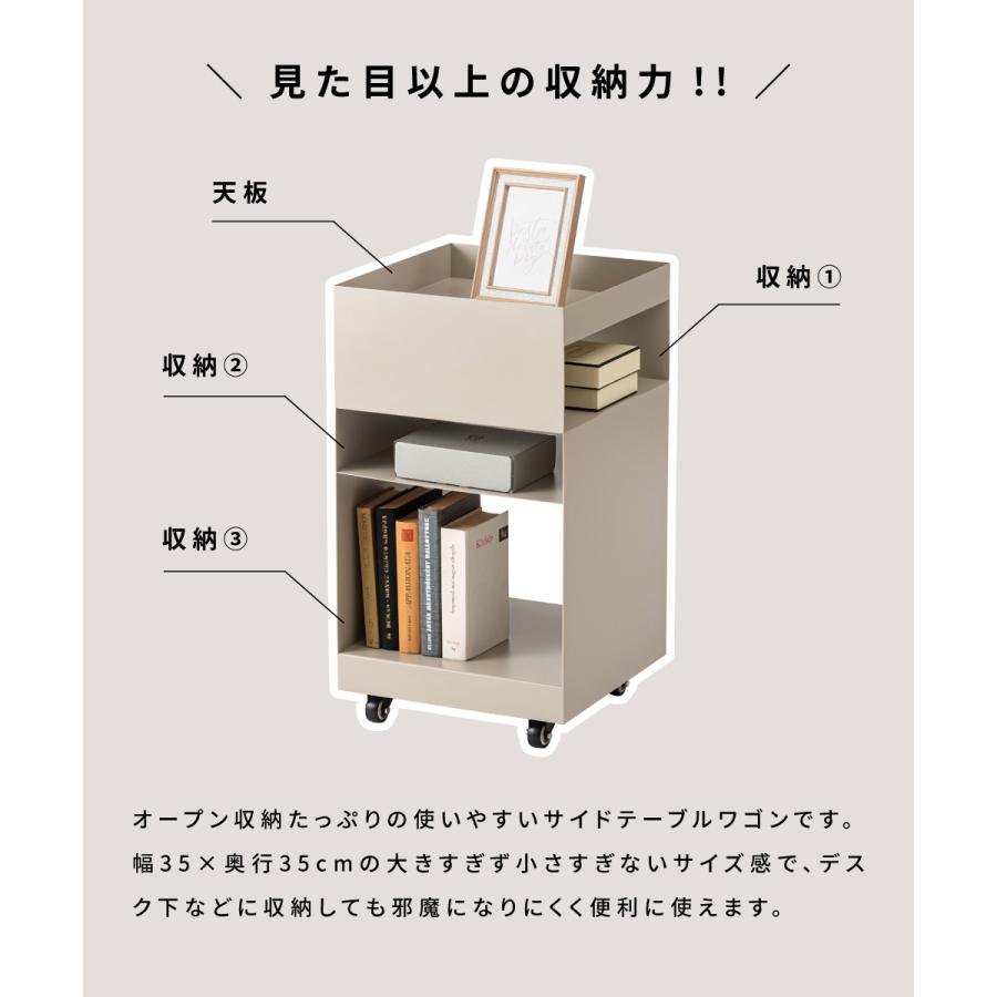 東谷 デスクワゴン キャスター付き 幅35 高さ62.5 シンプル