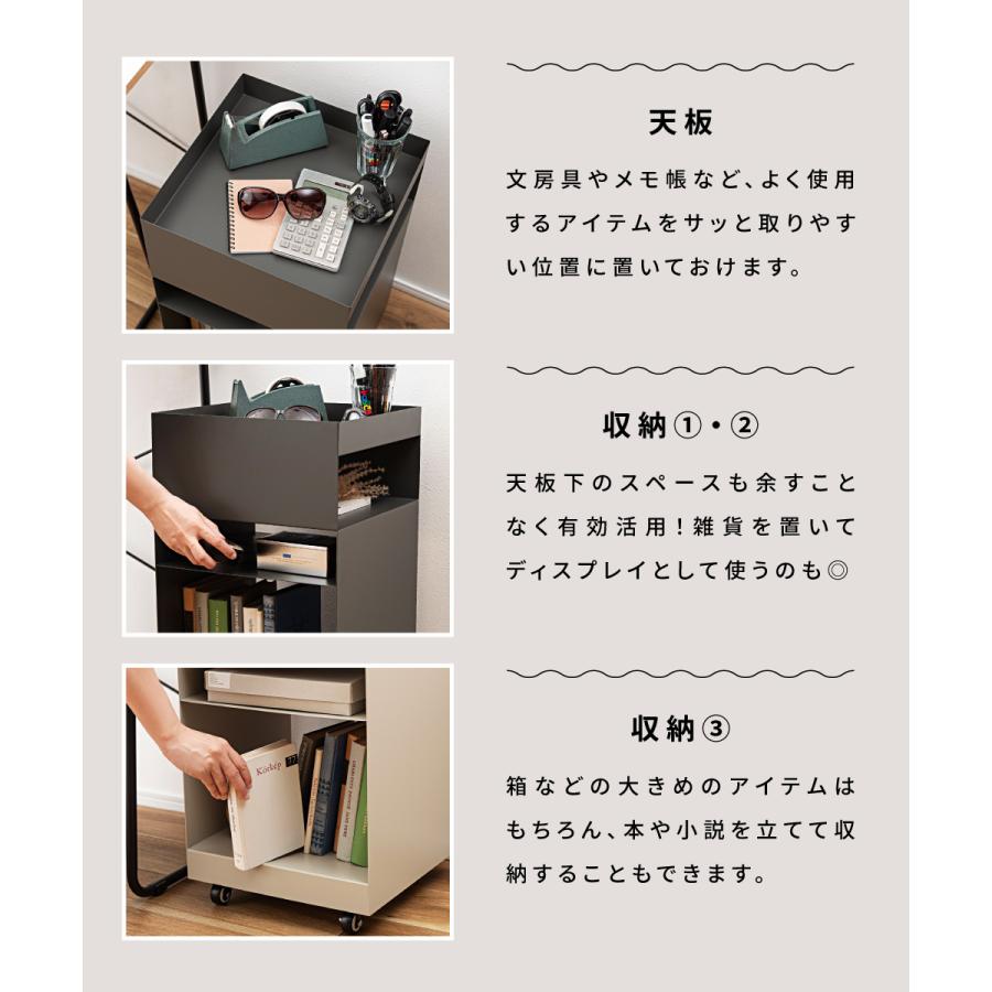東谷 デスクワゴン キャスター付き 幅35 高さ62.5 シンプル