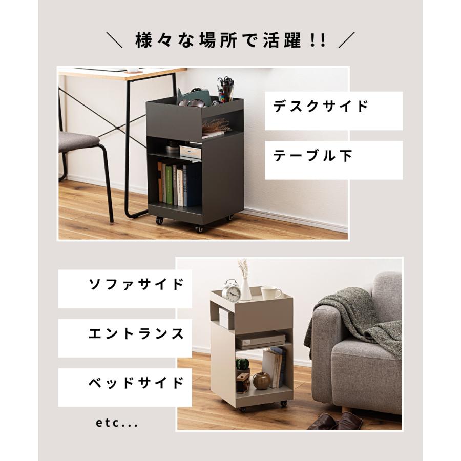 東谷 デスクワゴン キャスター付き 幅35 高さ62.5 シンプル