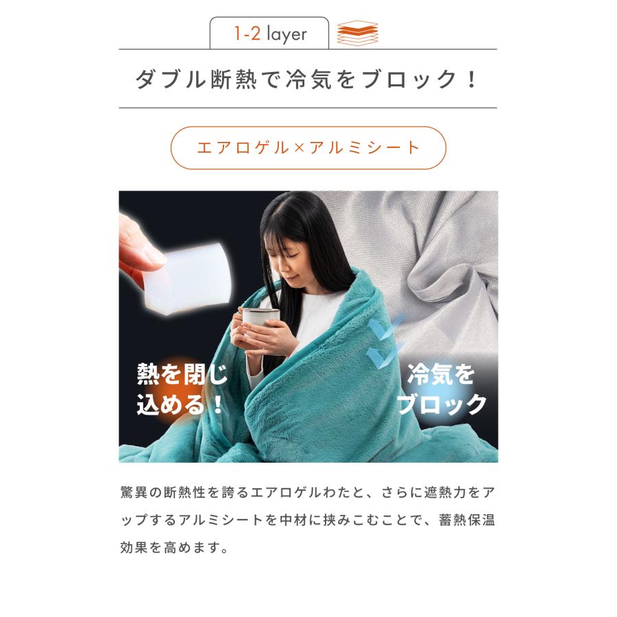 毛布 セミダブル 160&times;210 エアロゲル 布団 断熱素材 洗える 軽い 6層 ブランケット アルミ あったかい ふわふわ 起毛 持ち運び アウトドア 車中泊 キャンプ