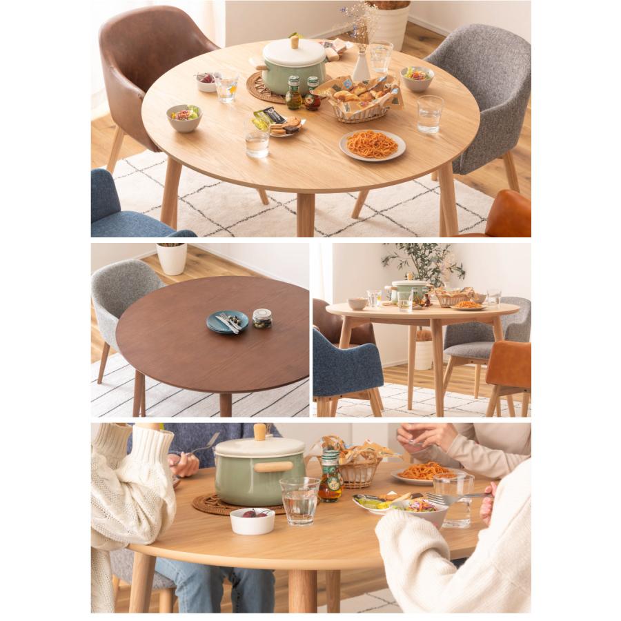 東谷 ダイニングテーブル 4人 直径110cm 丸型 ウッド 丸脚 木製 天然木