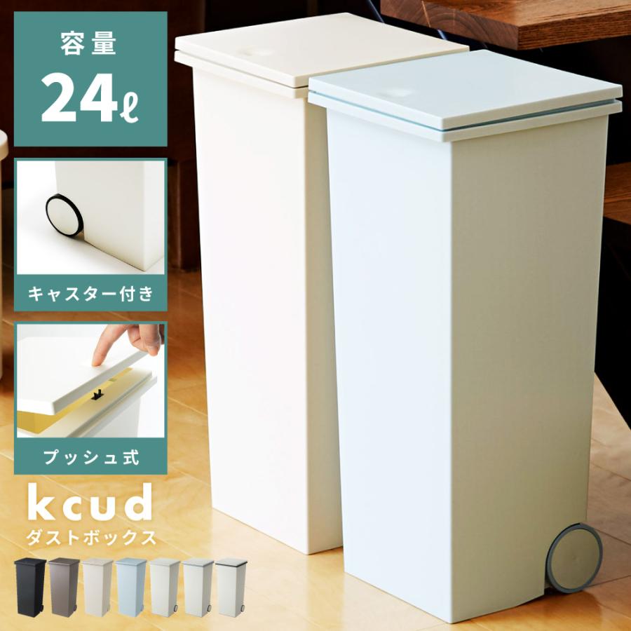 東谷 ゴミ箱 キャスター付き プッシュ式 おしゃれ 24リットル 分別