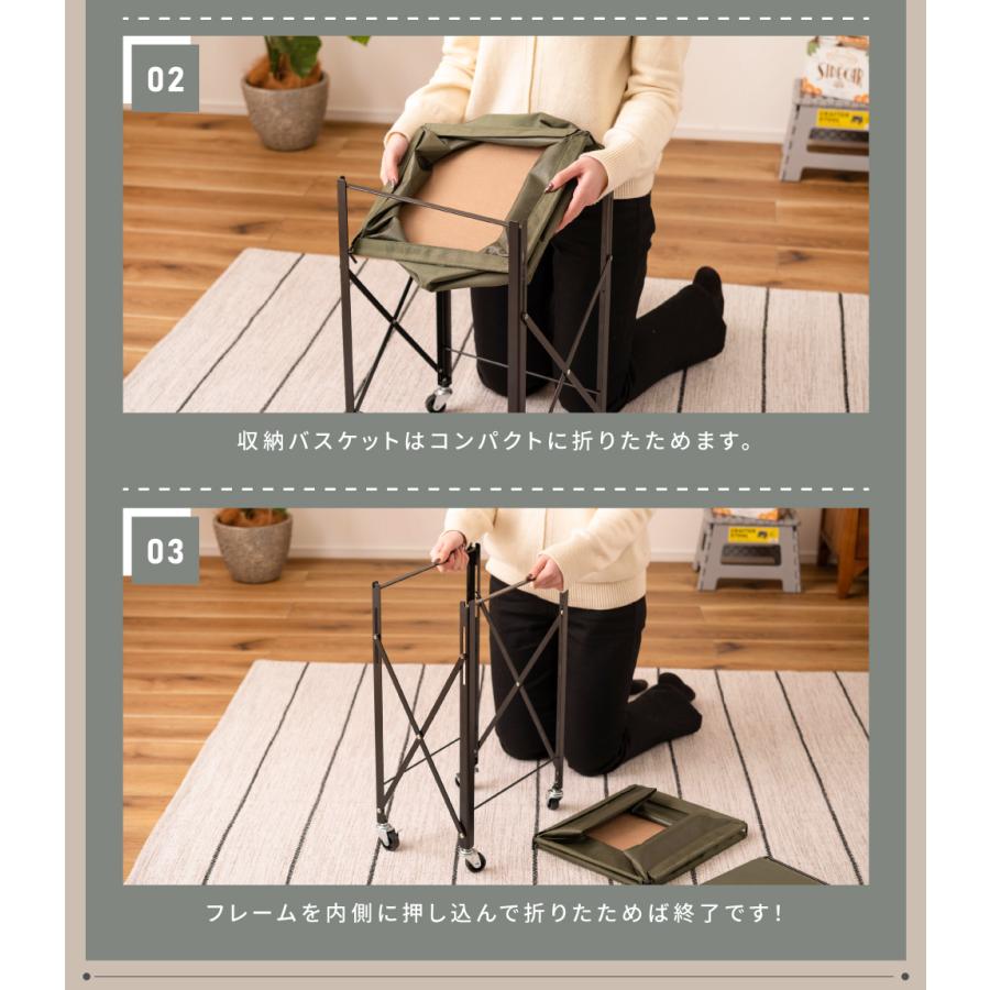 東谷 折りたたみワゴン トレー サイドテーブル キャスター付き