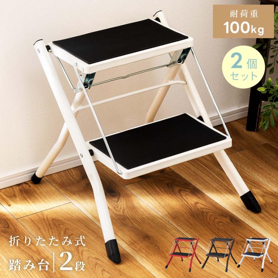 東谷 踏み台 2個セット 脚立 2段 軽量 軽い ステップ台 スチール