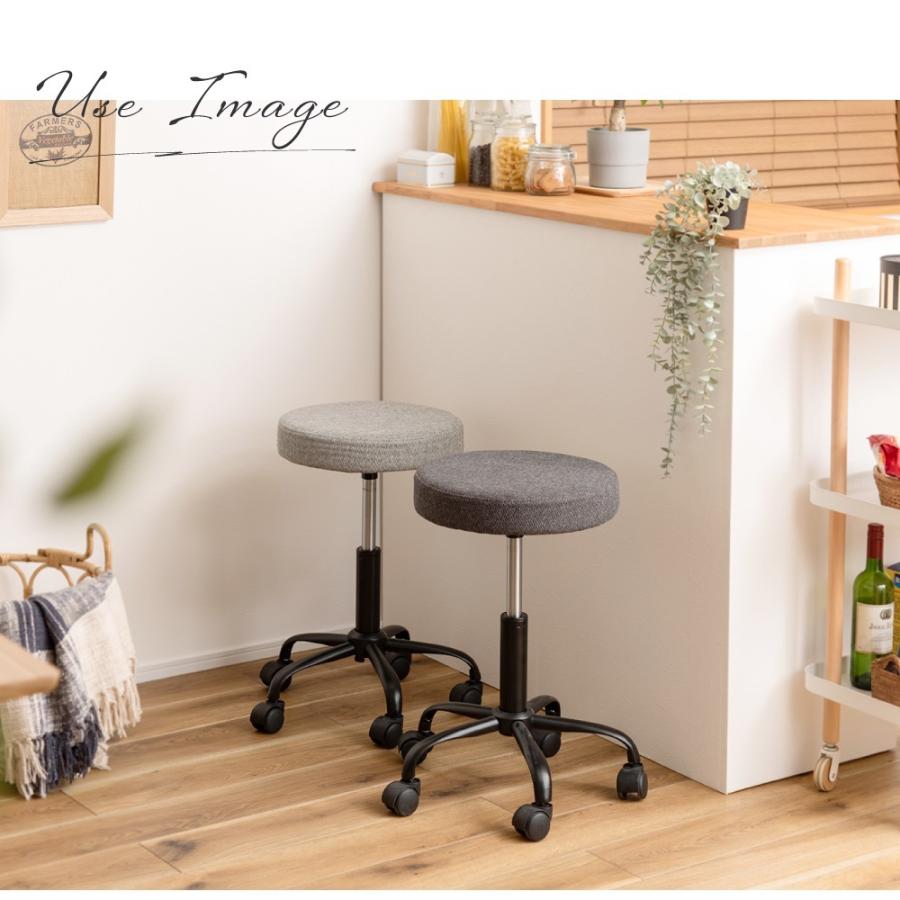 東谷 スツール 椅子 高さ56.5cm 昇降 おしゃれ チェアー 丸い 円形