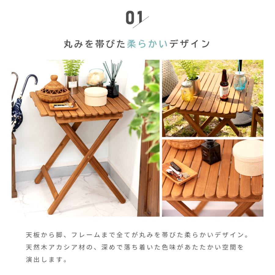 東谷 折りたたみテーブル 木製 幅60 天然木 おしゃれ パソコンデスク