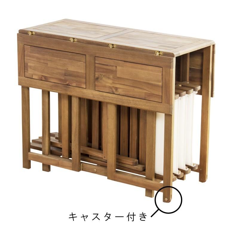 アウトドア用折りたたみテーブルチェアセット 東谷 アウトドアテーブル セット 90cm 木製 折りたたみ チェア
