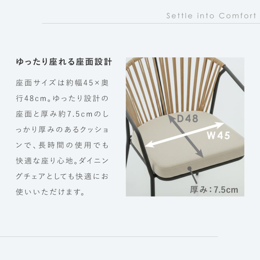 ダイニングチェア アームチェア 完成品 組立不要 グランピング モダン