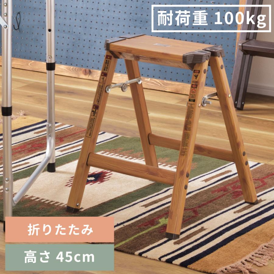東谷 踏み台 折りたたみ 2段 高さ45cm はしご 洗車 ステップ台 足場