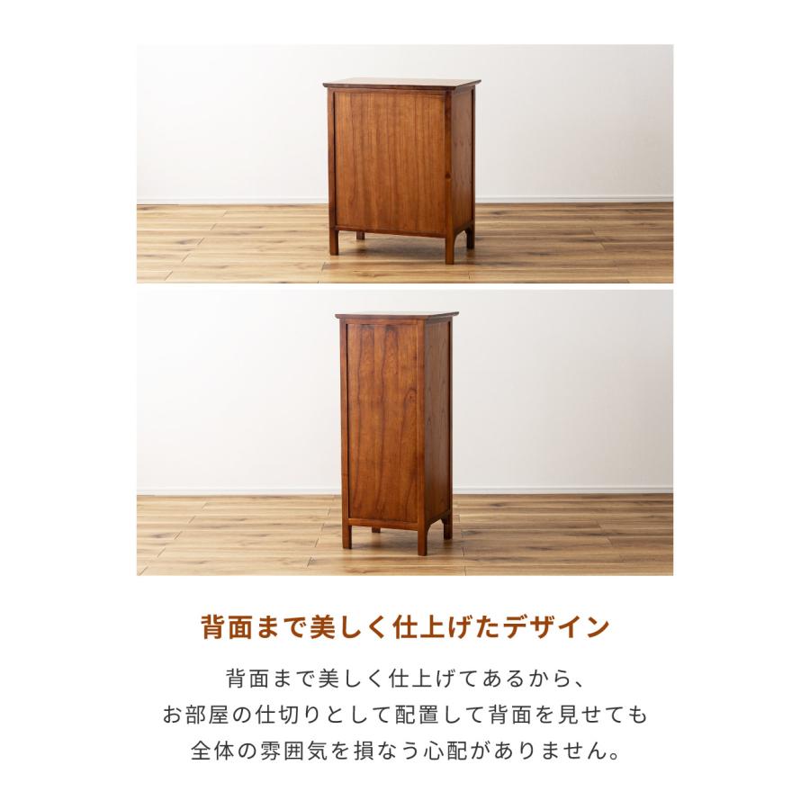 東谷 キャビネット 木製 可動棚 完成品 扉付き ガラス扉 天然木 高さ