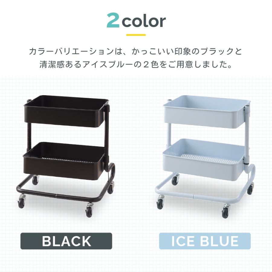 キナ　　ワゴン2台 東谷 キッチンワゴン 2段 高さ51.5 メッシュ 工具入れ 収納 サイド