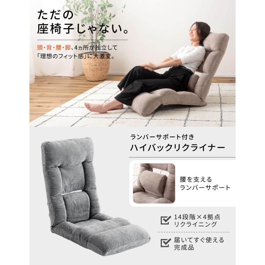 未使用【送料無料】ハイバックシアター14段階座椅子 東谷 座椅子 4箇所 リクライニング 14段階 ハイバック 腰 ランバー