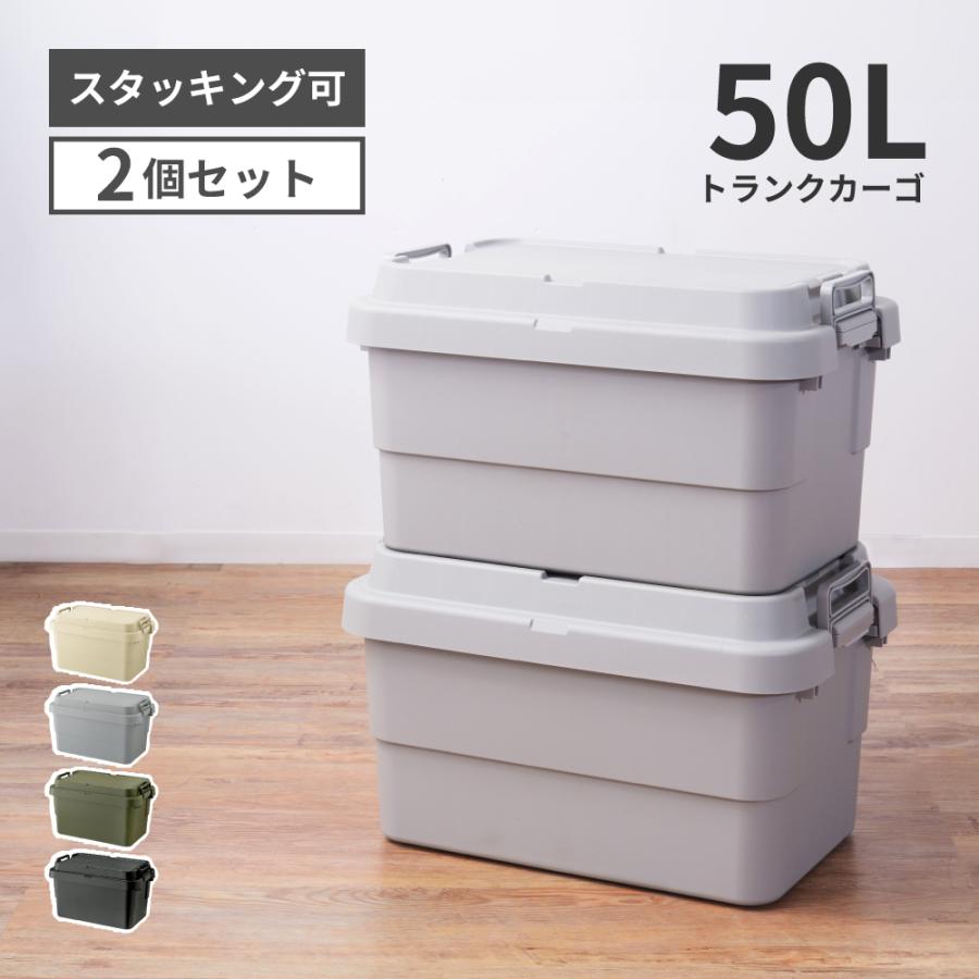 東谷 収納コンテナ 座れる 50L 2個セット 収納ケース 積み重ね