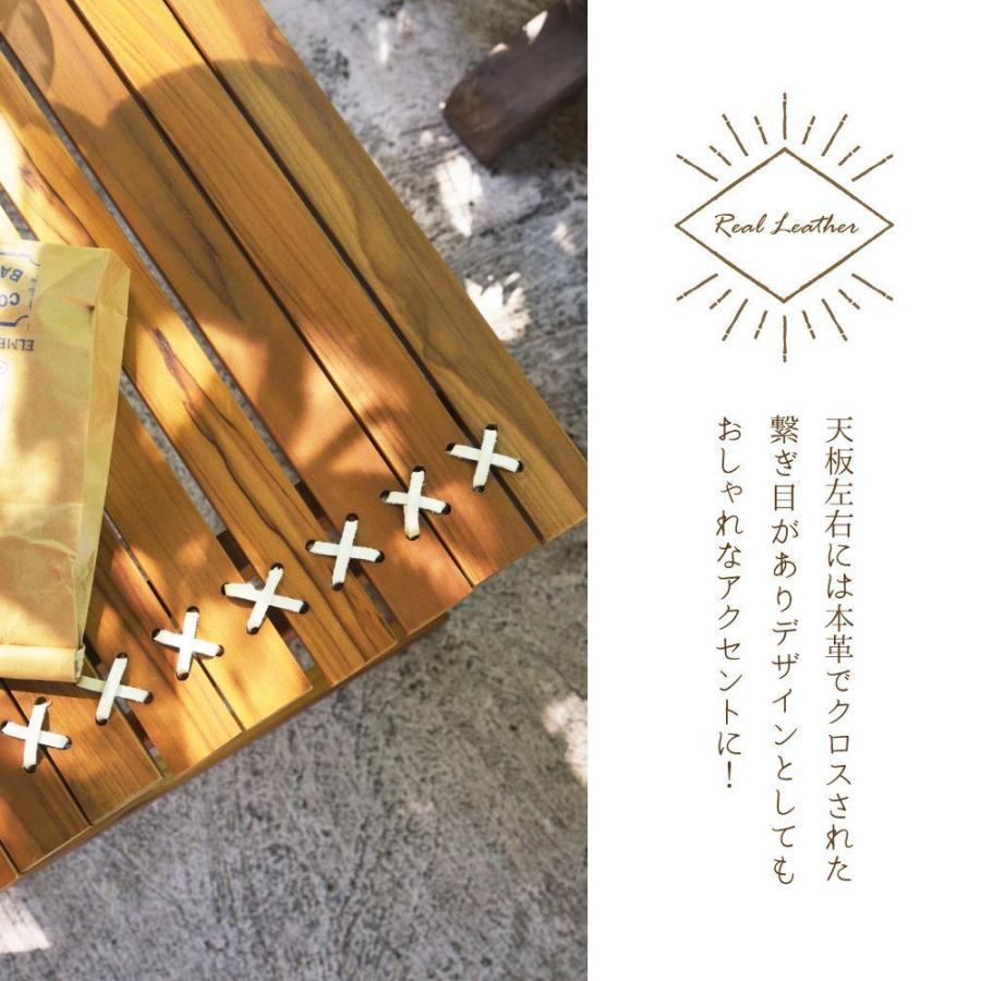 ポータブル折り畳みキャンプテーブル／片面木製天板有り／軽量設計 東谷 アウトドアテーブル 折りたたみ 木製 60cm ロール 天板