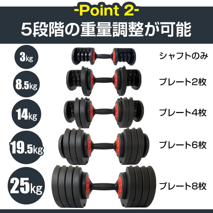 ダンベル 可変式 可変式ダンベル 鉄アレイ ワンタッチ 筋トレ 鉄アレー