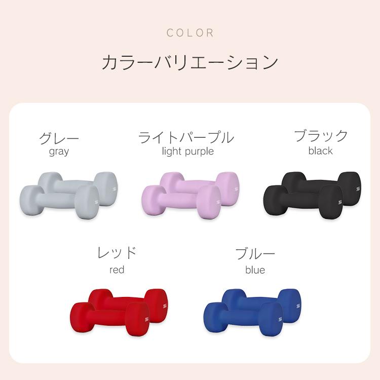 ダンベル 3kg 2個セット 筋トレ カラー トレーニング ジム 自宅 男性 女性 鉄アレイ ブルー レッド ウェイト エクササイズ 腕 de096 |  | 18