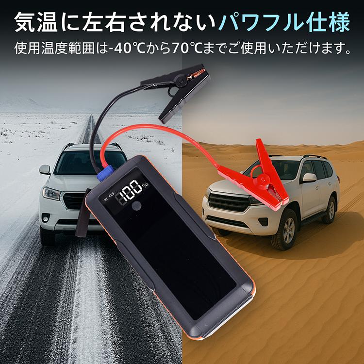 ジャンプスターター 12V エンジンスターター 安全 バッテリージャンプスターター バッテリー上がり 緊急始動 自動車 バイク トラック エンジン始動 ポータブル | Hill Stone | 14